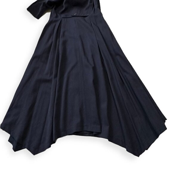 Vintage AT/Atsuro Tayama Blue A line Short Sleeve Midi Dress, From 90s, One Size - Picture 13 of 15
